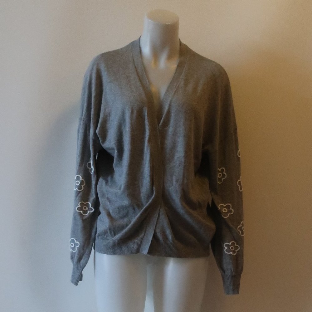 27 Miles Gray Design Open Cardigan Sweater S *